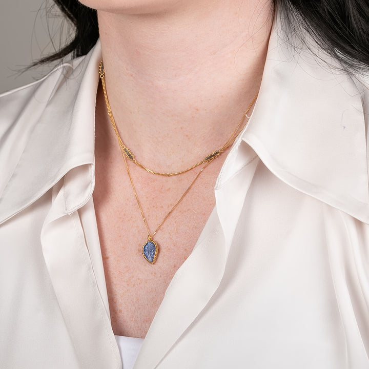 Image for One-of-a-Kind 18K Yellow Gold 2.94 ct. Carved Leaf Tanzanite Necklace