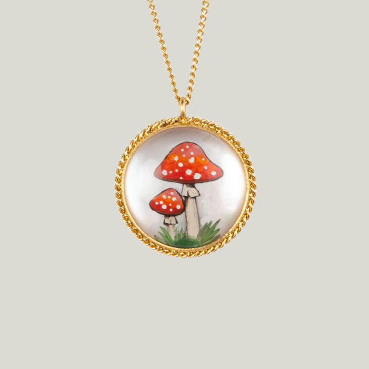 Image for One-of-a-Kind 18K Yellow Gold 4.68 ct. Rock Crystal Mushroom Necklace
