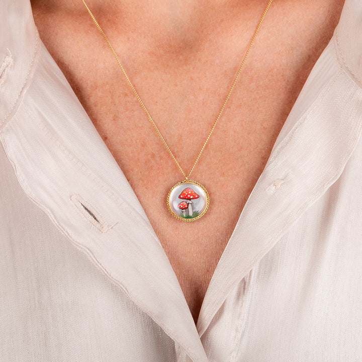 Image for One-of-a-Kind 18K Yellow Gold 4.68 ct. Rock Crystal Mushroom Necklace