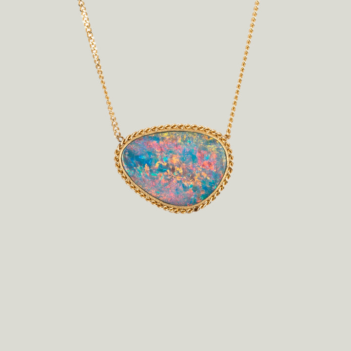 Image for One-of-a-Kind 18K Yellow Gold 3.21 ct. Australian Opal Doublet Necklace