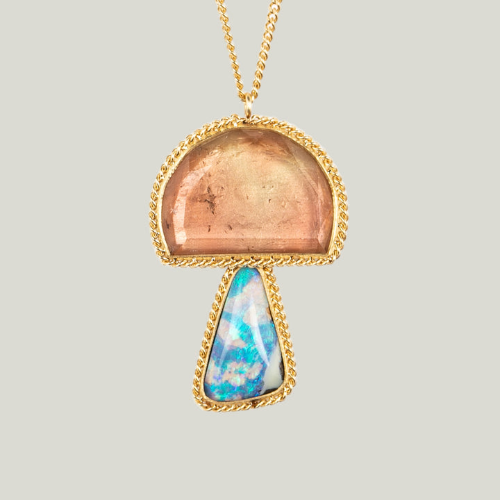 Image for One-of-a-Kind 18K Yellow Gold 5.38 ct. Tourmaline, 2.56 ct. Boulder Opal Necklace