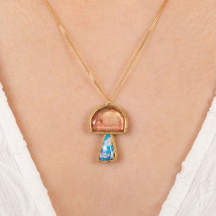 Image for One-of-a-Kind 18K Yellow Gold 5.38 ct. Tourmaline, 2.56 ct. Boulder Opal Necklace