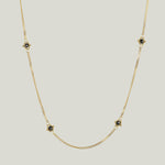 Image for 18K Yellow Gold Textile Station Necklace in Black Diamond
