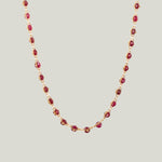 Image for 18K Yellow Gold Woven Necklace in Ruby