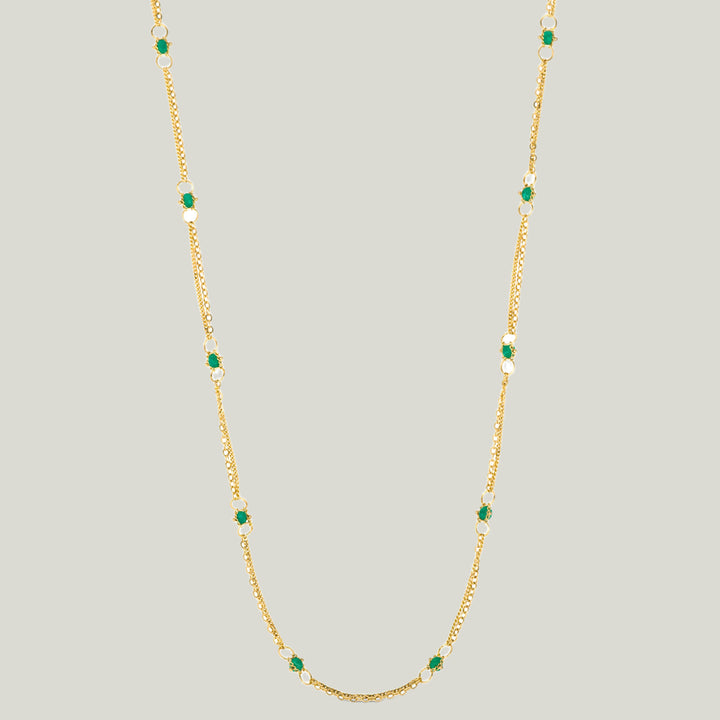 Image for 18K Yellow Gold Whisper Chain Necklace in Emerald
