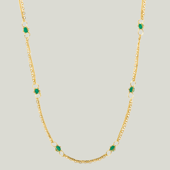 Image for 18K Yellow Gold Whisper Chain Necklace in Emerald