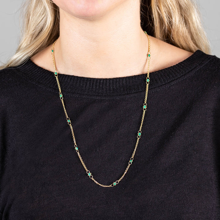 Image for 18K Yellow Gold Whisper Chain Necklace in Emerald
