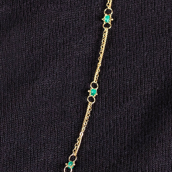 Image for 18K Yellow Gold Whisper Chain Necklace in Emerald