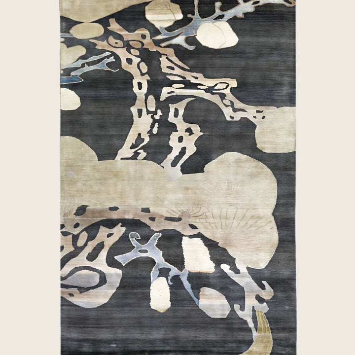 Image for Blue Cream Alchemy Transitional Silk Rug - 5'9" x 9'