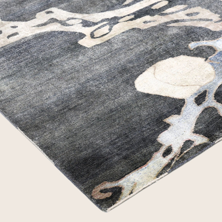 Image for Blue Cream Alchemy Transitional Silk Rug - 5'9" x 9'