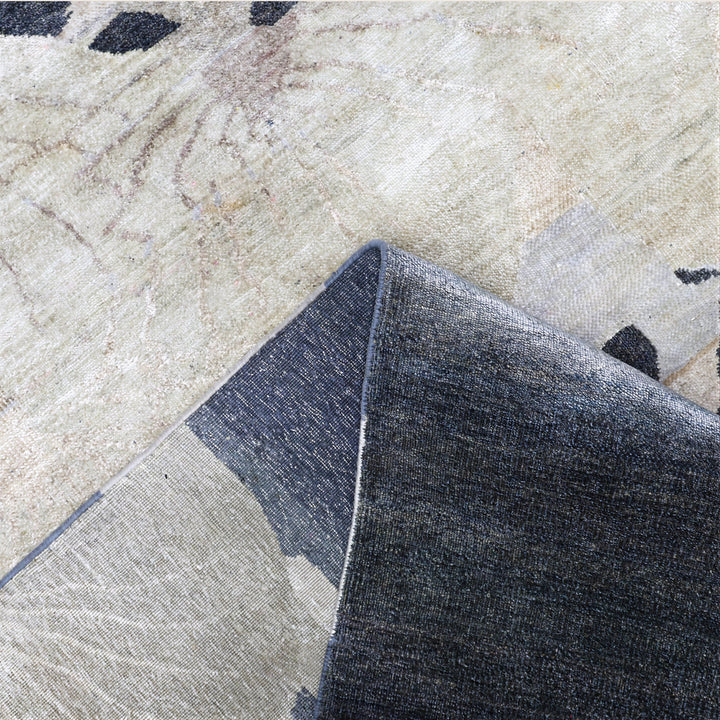 Image for Blue Cream Alchemy Transitional Silk Rug - 5'9" x 9'