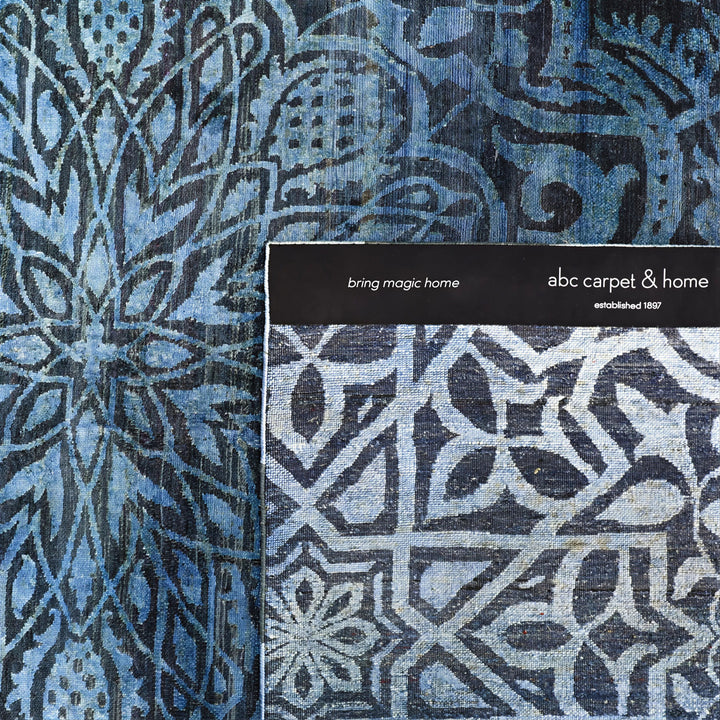 Image for Blue Cream Alchemy Traditional Silk Rug - 7'8" x 10'1"