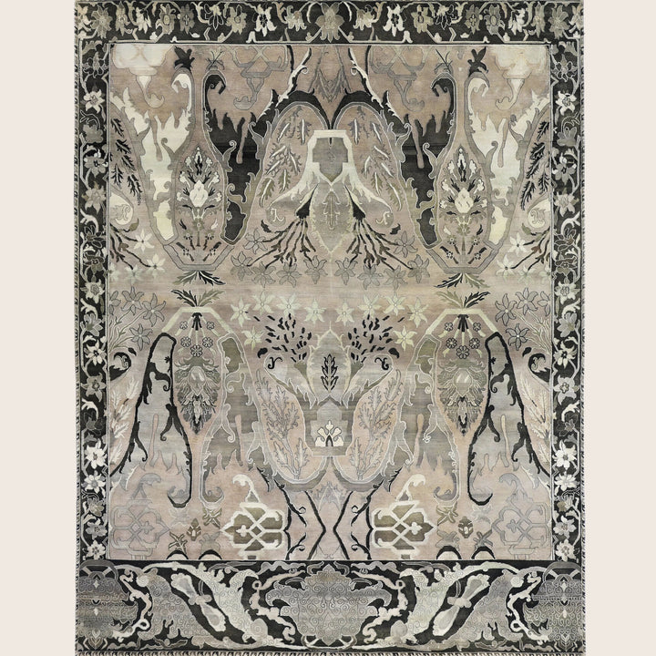 Image for Charcoal Alchemy Traditional Wool Silk Blend Rug - 8'8" x 11'11"