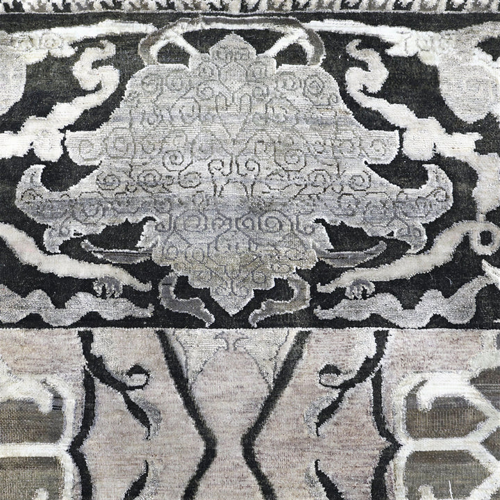 Image for Charcoal Alchemy Traditional Wool Silk Blend Rug - 8'8" x 11'11"