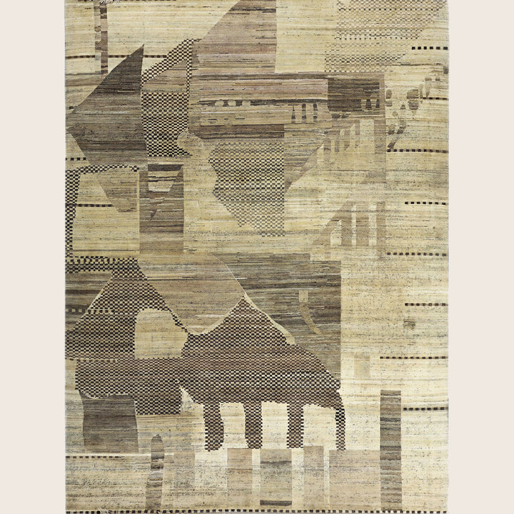 Image for Brown Alchemy Contemporary Wool Rug - 9'1" x 12'2"