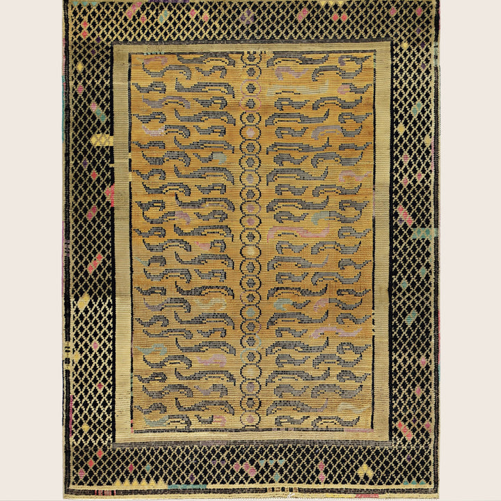 Image for Gold Alchemy Transitional 100% Moroccan Wool Rug - 4'2" x 5'8"