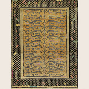 Image for Gold Alchemy Transitional 100% Moroccan Wool Rug - 4'2" x 5'8"