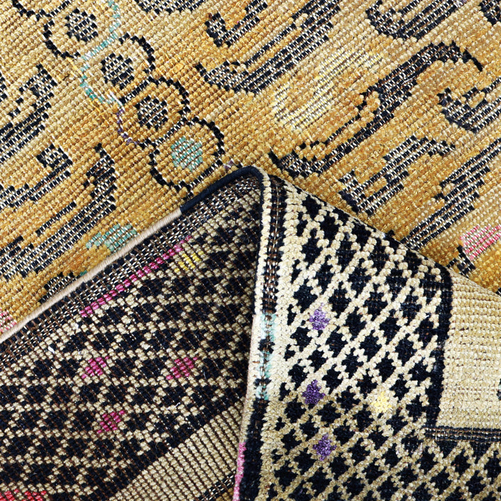 Image for Gold Alchemy Transitional 100% Moroccan Wool Rug - 4'2" x 5'8"