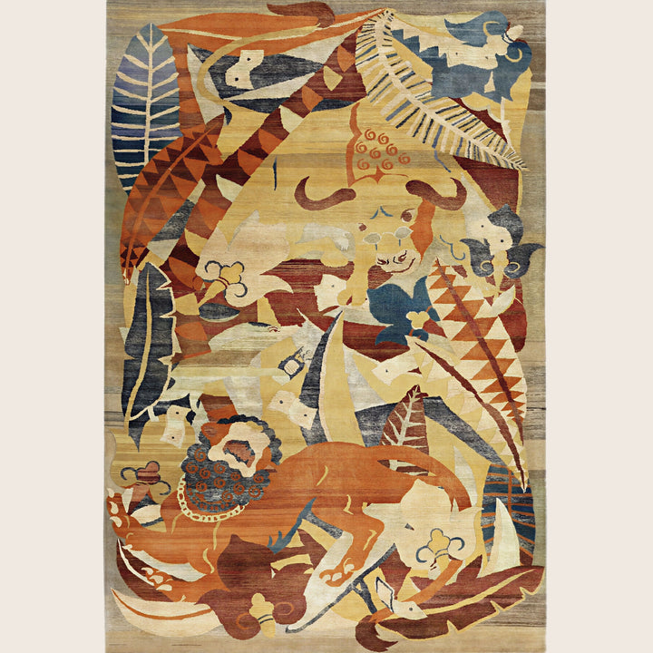 Image for Multicolored Alchemy Contemporary Wool Silk Blend Rug - 7'3" x 11'
