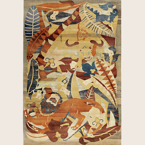 Image for Multicolored Alchemy Contemporary Wool Silk Blend Rug - 7'3" x 11'