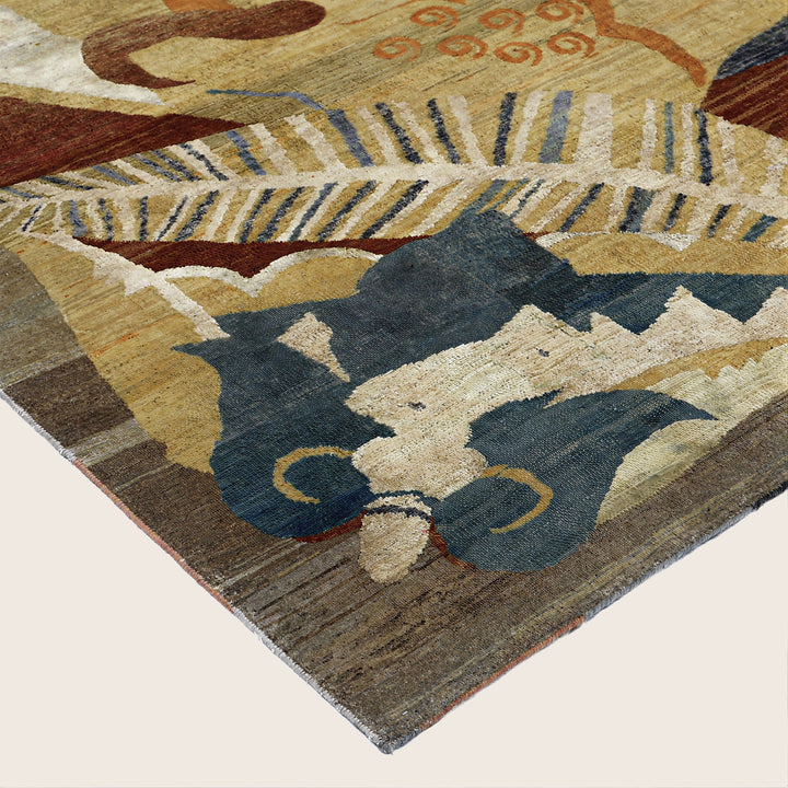 Image for Multicolored Alchemy Contemporary Wool Silk Blend Rug - 7'3" x 11'