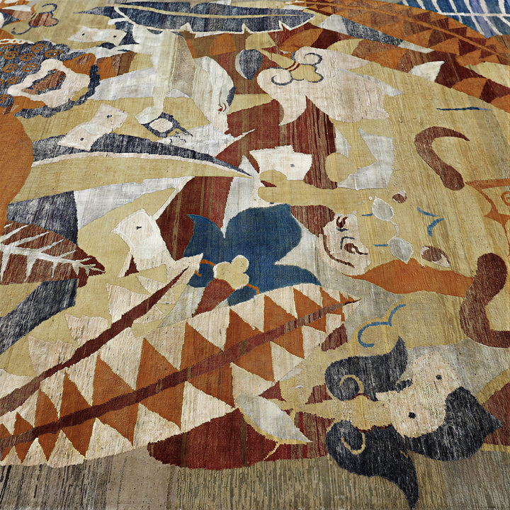 Image for Multicolored Alchemy Contemporary Wool Silk Blend Rug - 7'3" x 11'