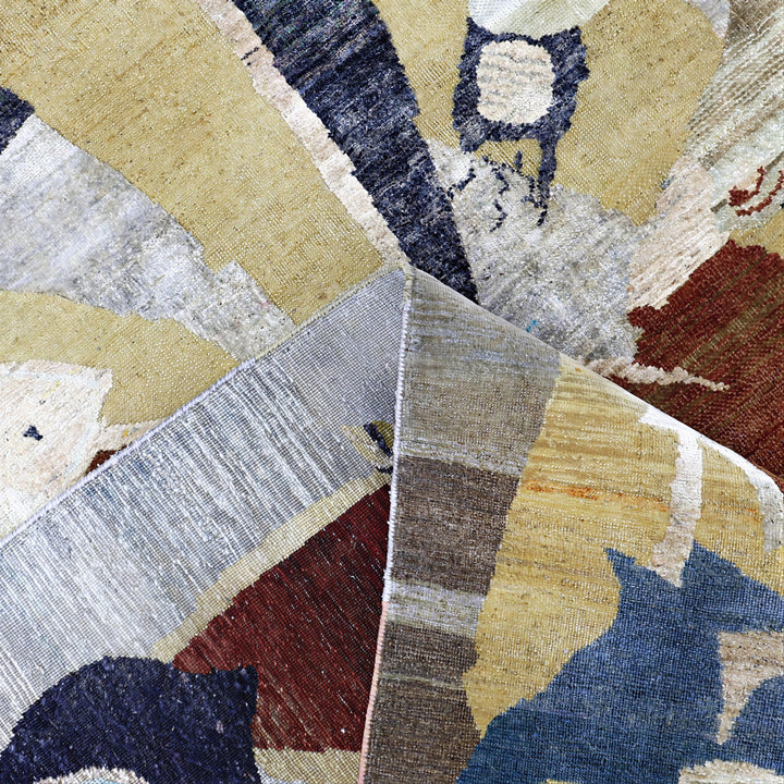 Image for Multicolored Alchemy Contemporary Wool Silk Blend Rug - 7'3" x 11'
