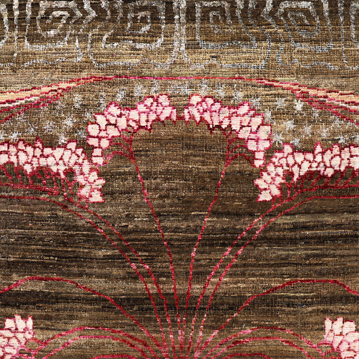 Image for Pink Brown Alchemy Traditional Wool Silk Blend Rug - 7'11" x 9'10"