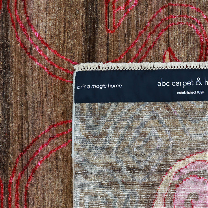 Image for Pink Brown Alchemy Traditional Wool Silk Blend Rug - 7'11" x 9'10"