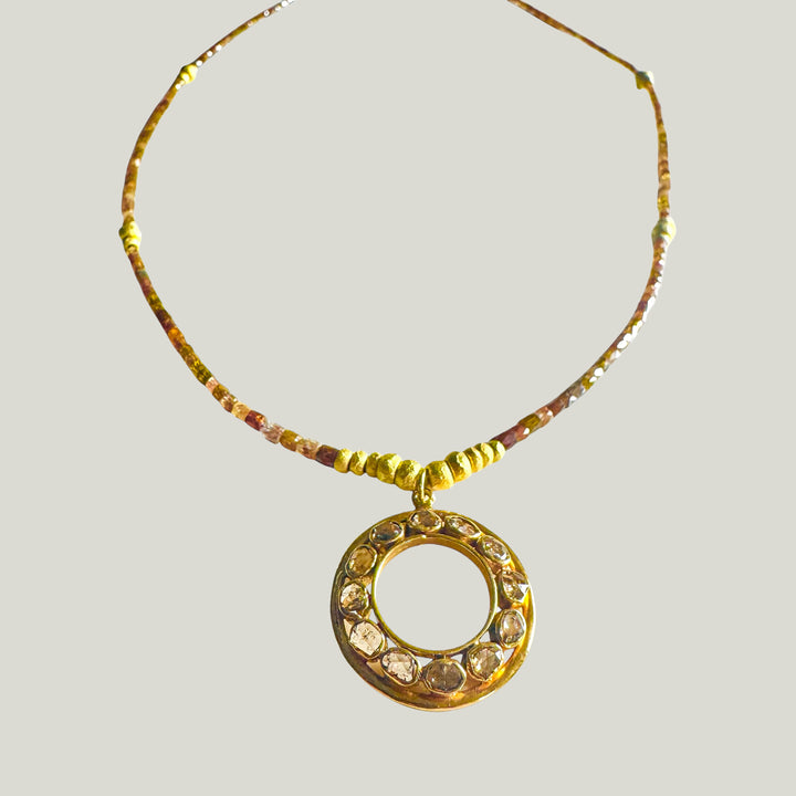 Image for One-of-a-Kind 18K Yellow Gold Tube Cut Daily Diamonds Necklace