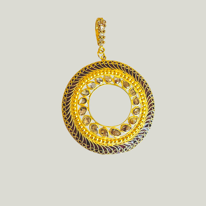 Image for Vintage Reimagined Round Diamond Slice Medallion Necklace