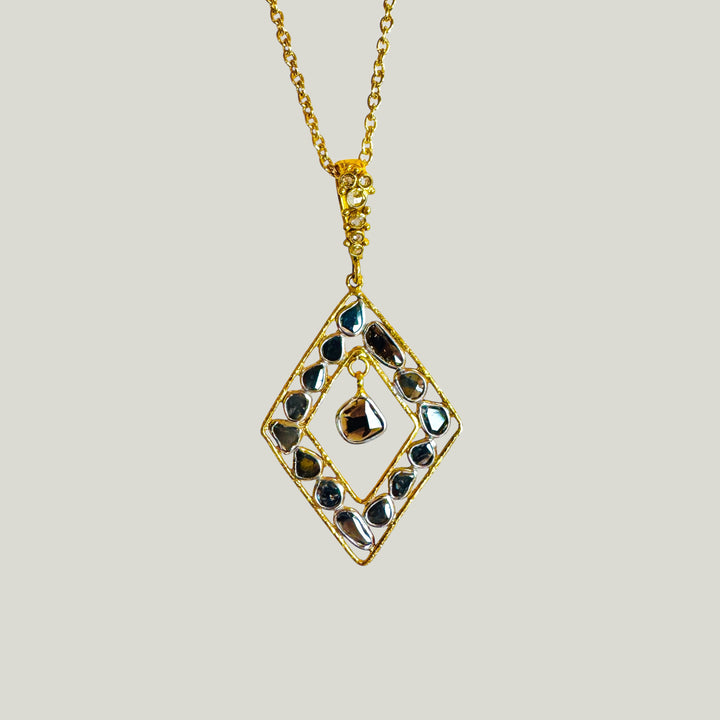 Image for Vintage Reimagined Blue Diamond Slice Medallion Necklace