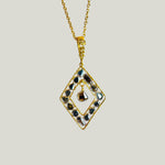 Image for Vintage Reimagined Blue Diamond Slice Medallion Necklace