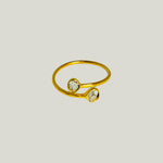 Image for Petal to the Metal Two Diamond Slice Adjustable Ring