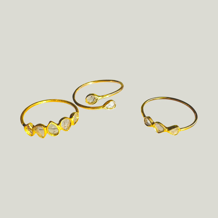 Image for Petal to the Metal Two Diamond Slice Adjustable Ring
