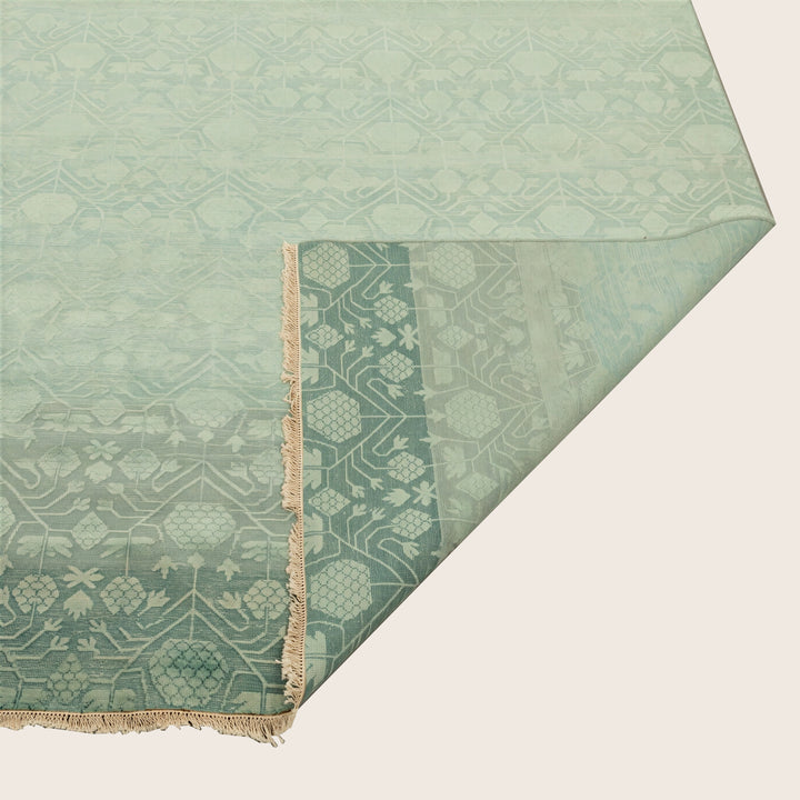 Image for Teal Transitional Silk Rug - 9'10" x 14'10"