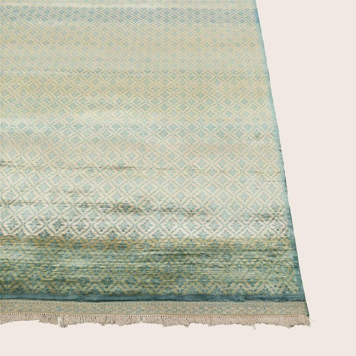 Image for Teal Transitional Silk Rug - 10'0" x 14'0"
