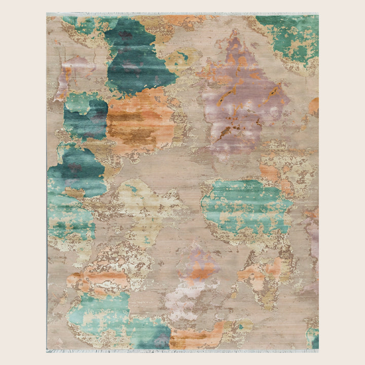 Image for Mutlicolored Contemporary Wool Silk Blend Rug - 8'2" x 10'1"