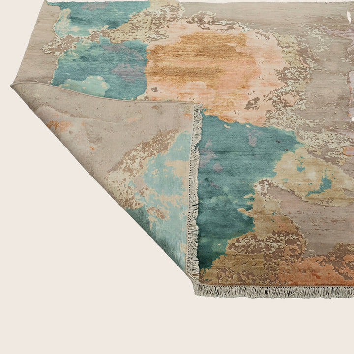 Image for Mutlicolored Contemporary Wool Silk Blend Rug - 8'2" x 10'1"