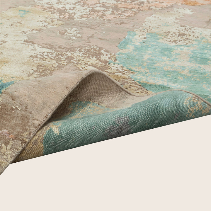 Image for Mutlicolored Contemporary Wool Silk Blend Rug - 8'2" x 10'1"