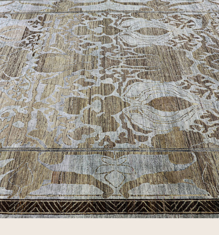 Image for Brown Alchemy Traditional Wool Silk Blend Rug - 8'11" x 11'10"