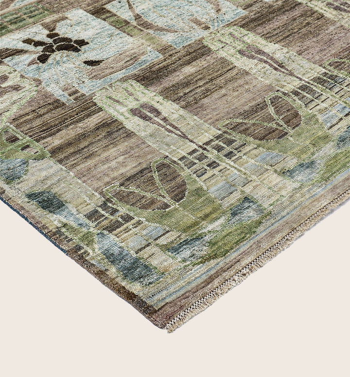 Image for Brown Pink Alchemy Traditional Wool Silk Blend Rug - 8'10" x 12'1"