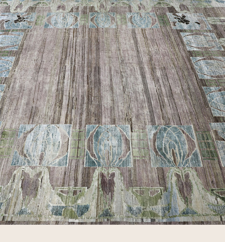 Image for Brown Pink Alchemy Traditional Wool Silk Blend Rug - 8'10" x 12'1"
