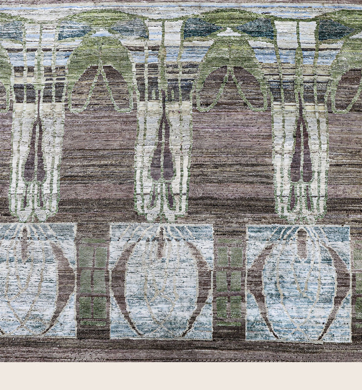 Image for Brown Pink Alchemy Traditional Wool Silk Blend Rug - 8'10" x 12'1"