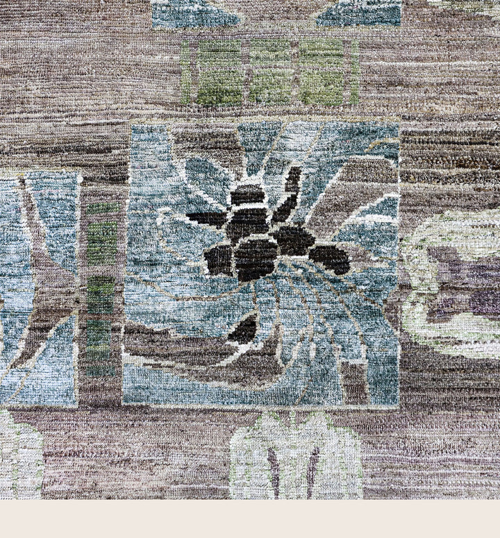 Image for Brown Pink Alchemy Traditional Wool Silk Blend Rug - 8'10" x 12'1"