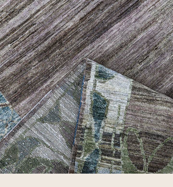 Image for Brown Pink Alchemy Traditional Wool Silk Blend Rug - 8'10" x 12'1"