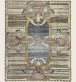 Image for Brown Blue Alchemy Traditional Wool Silk Blend Rug - 8'1" x 9'9"