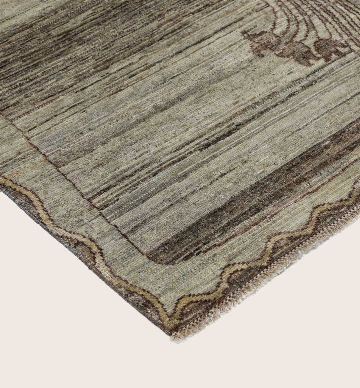 Image for Brown Blue Alchemy Traditional Wool Silk Blend Rug - 8'1" x 9'9"