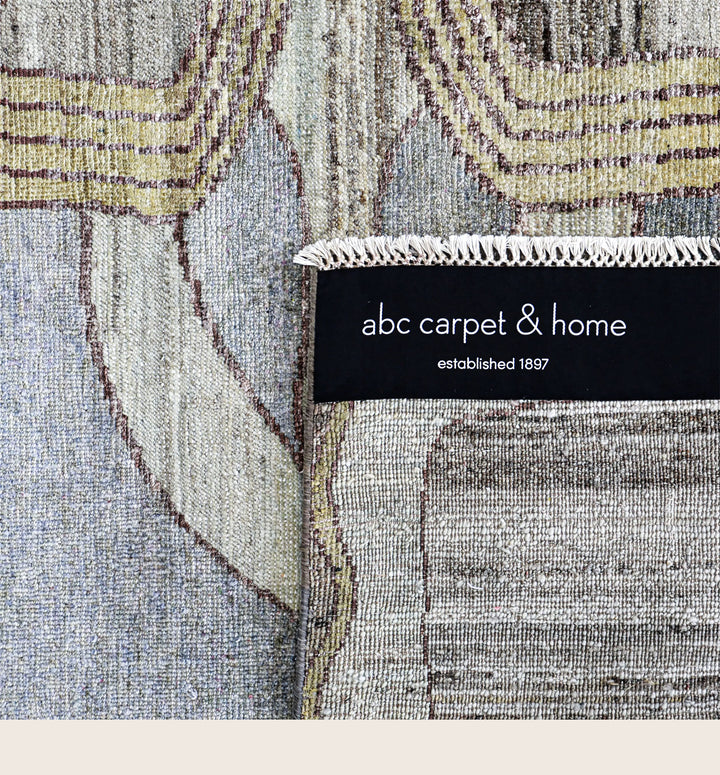 Image for Brown Blue Alchemy Traditional Wool Silk Blend Rug - 8'1" x 9'9"