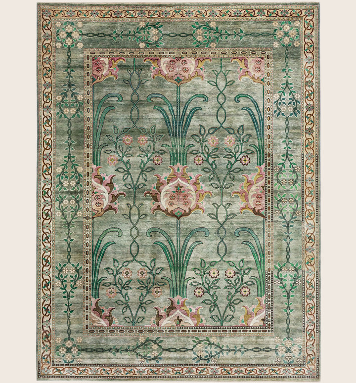 Image for Blue Alchemy Traditional Silk Wool Blend Rug - 8'11" x 11'10"